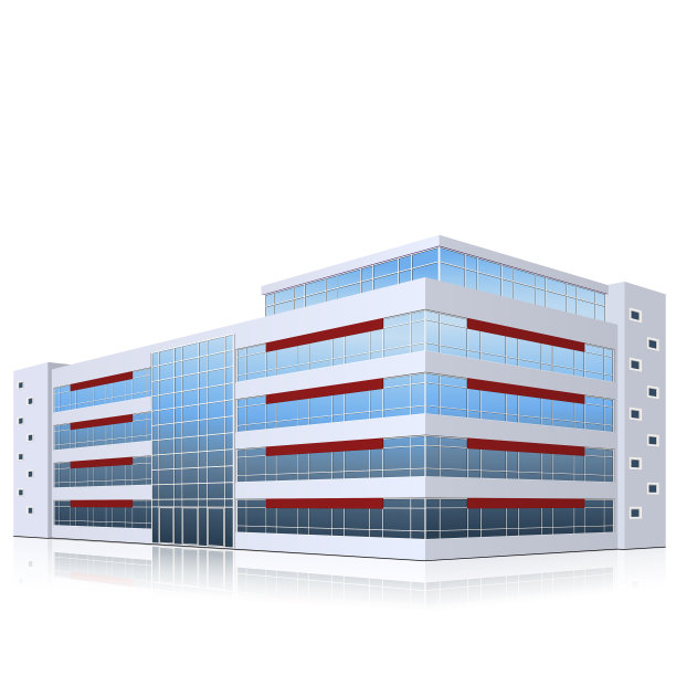 带有入口和反射的办公楼图片下载