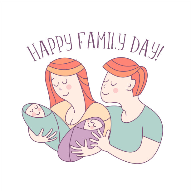 幸福的家庭。家庭日。矢量插图。图片下载