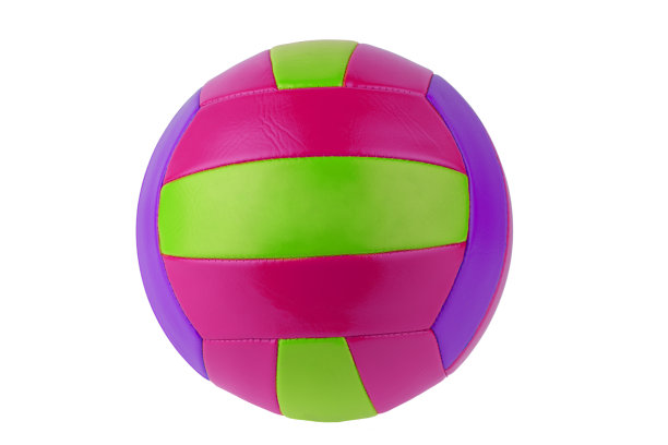 多色传统排球，孤立在白色背景。图片下载