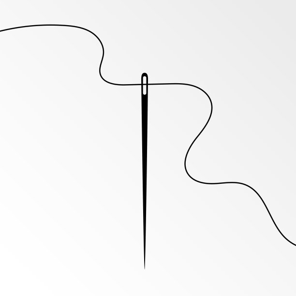 垂直针和曲线线矢量图标图片下载