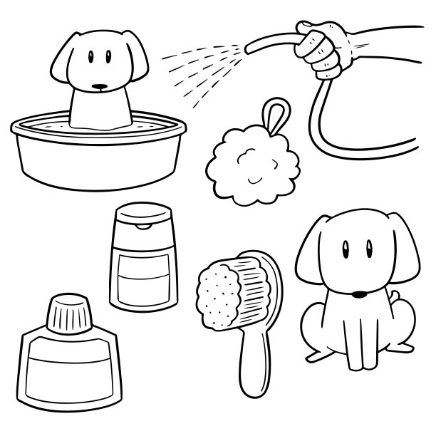 狗狗洗澡素材图片