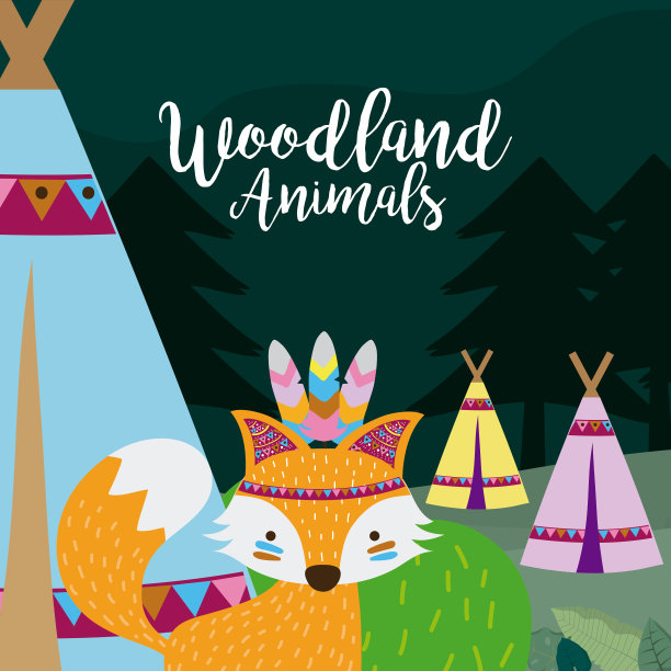 狐狸羊毛和动物卡通图片下载