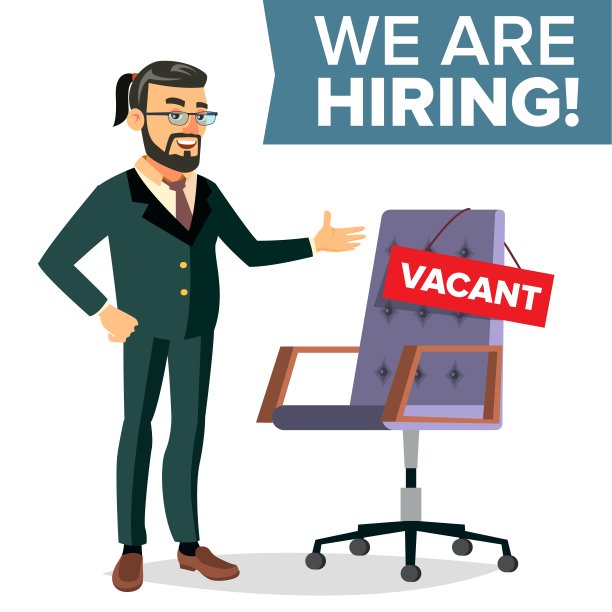 招聘过程向量。人力资源的职业生涯。商人的雇员选择。办公椅、工作场所。空缺公告。商业招聘，招聘，人力资源。孤立的插图图片下载