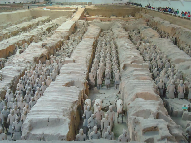 中国西安兵马俑的美丽景色图片下载
