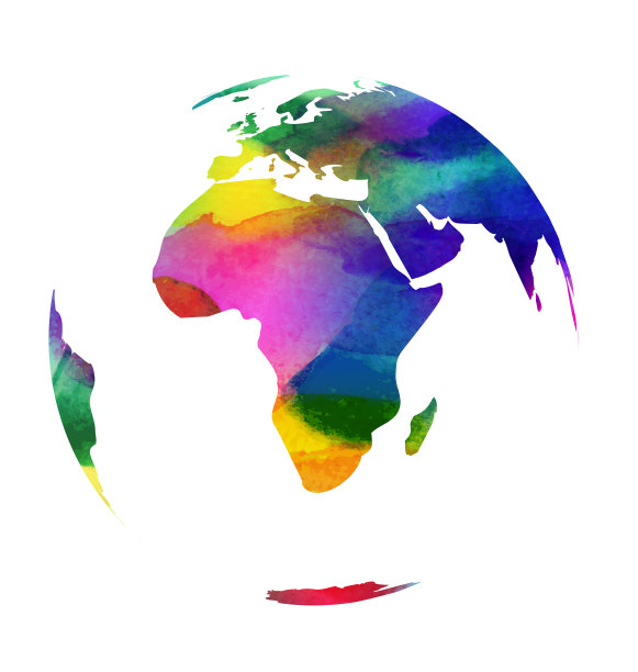 世界地球仪在水彩风格图片下载