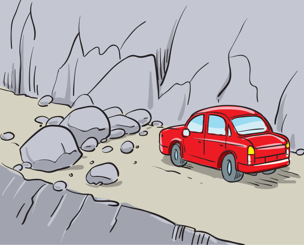 石头挡住了路图片下载