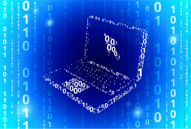 笔记本电脑二进制代码蓝色矢量模式背景图片下载