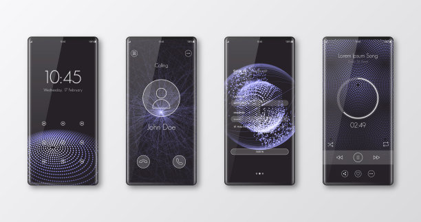 现代智能手机模板孤立的白色UI和时尚的背景图片下载