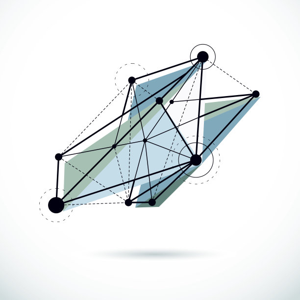 技术抽象形状，矢量多边形图形。通讯技术的现代例证。图片下载