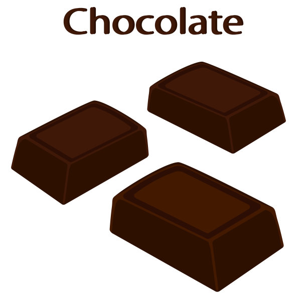 巧克力特写镜头。一块块黑巧克力。矢量插图。图片下载