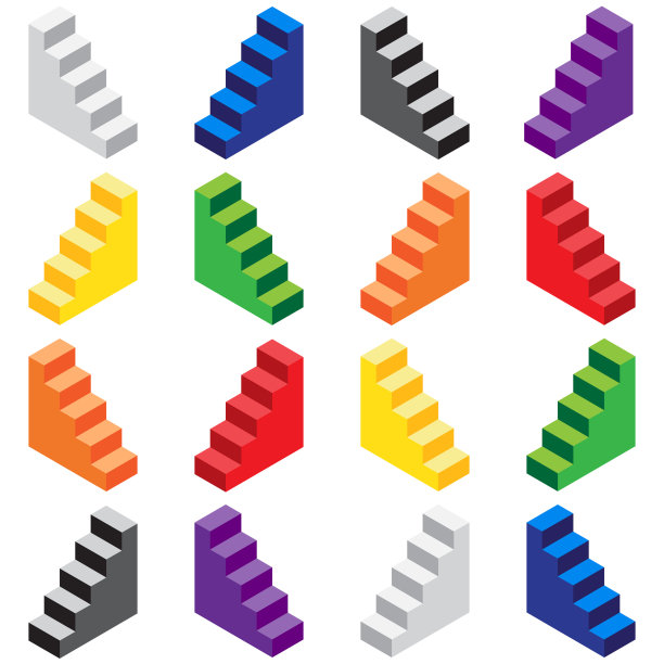 等距楼梯插图图片下载