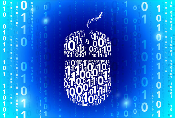 计算机鼠标二进制代码蓝色矢量图案背景图片下载