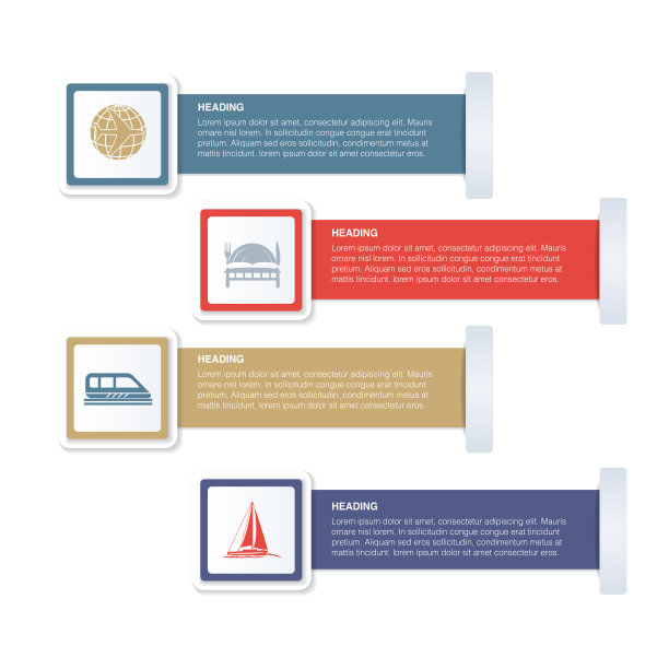 带有旅行图标的横幅和标签图片下载