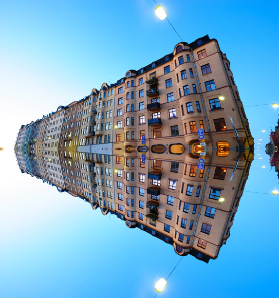 抽象的公寓建筑反映图片下载