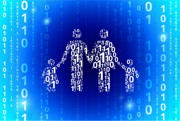 家族二进制代码蓝色矢量模式背景图片下载