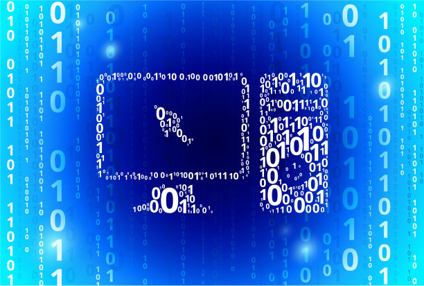 电脑桌面二进制代码蓝色矢量图案背景图片下载