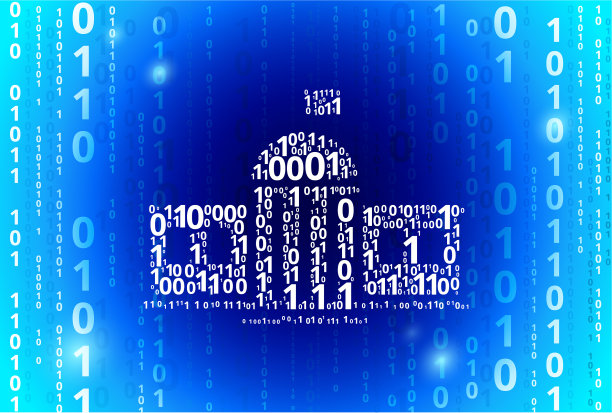 学校建筑二进制代码蓝色矢量模式背景图片下载