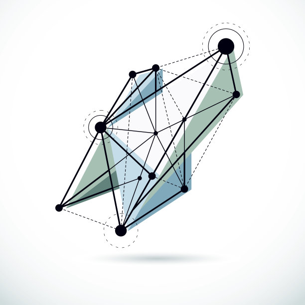 技术抽象形状，矢量多边形图形。通讯技术的现代例证。图片下载