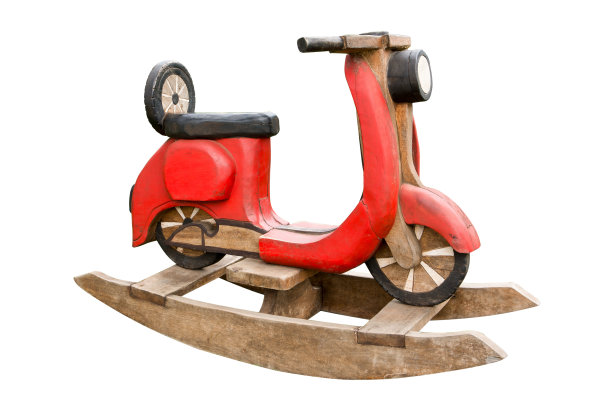 摩托车摇椅风格孤立的白色背景图片下载