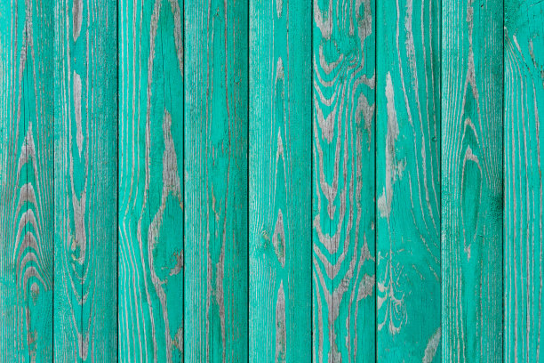 漆成绿松石色的龟裂木板图片下载