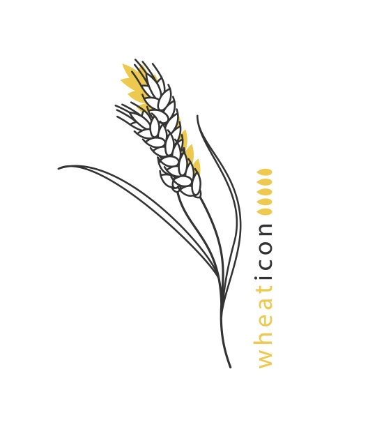 小麦的耳朵。矢量插图在现代线条风格。啤酒厂或面包店的图标、符号、标志。图片下载