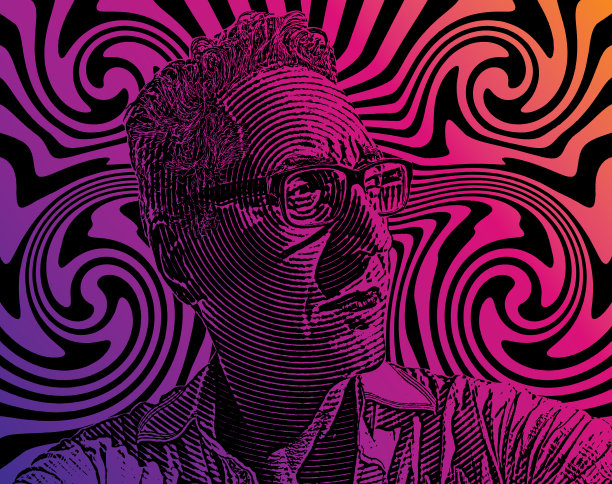 肖像严肃的人与半色调模式背景图片下载