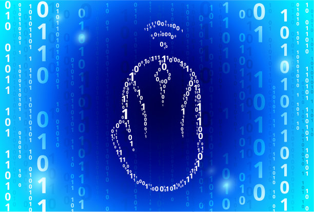 电脑鼠标二进制代码蓝色矢量图案背景图片下载