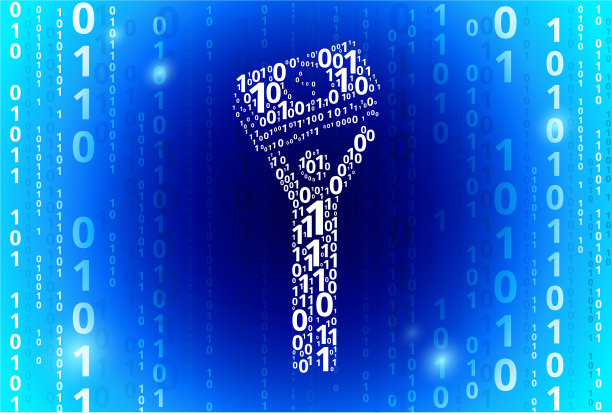 手持巨额美元二进制代码蓝色矢量图案背景图片下载