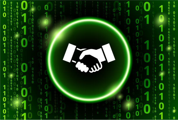 握手二进制码向量模式背景图片下载