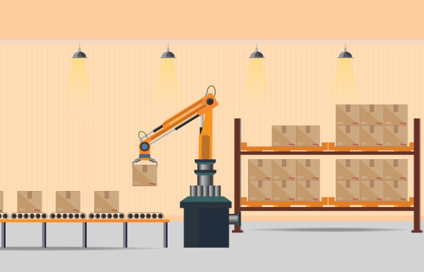 制造业仓库输送机。图片下载