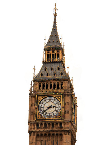 白色背景的伦敦大本钟图片下载