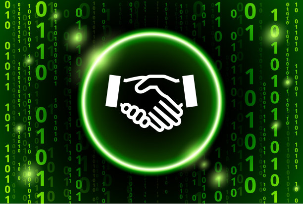 握手二进制码向量模式背景图片下载