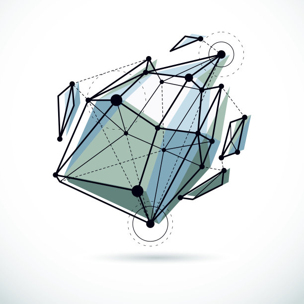 抽象矢量背景，等距尺寸形状。创新技术抽象例证。图片下载