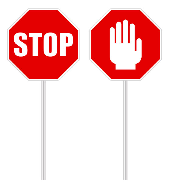 白色背景上的停车标志图片下载