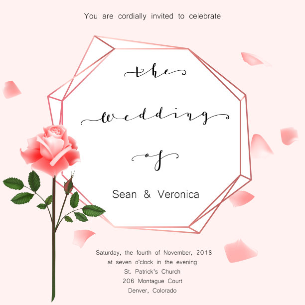 保存日期卡，婚礼请柬，贺卡和美丽的鲜花和信件图片下载