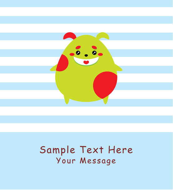 可爱的快乐小狗生日贺卡向量图片下载