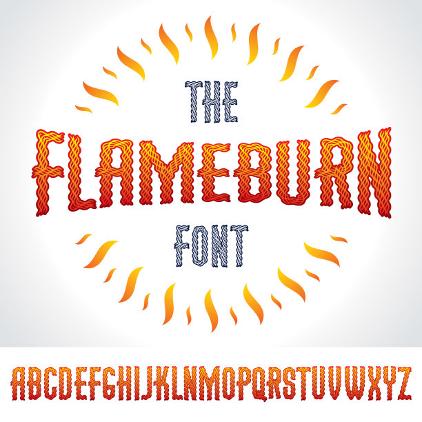 使用燃烧火焰创建的矢量类型字体图片下载