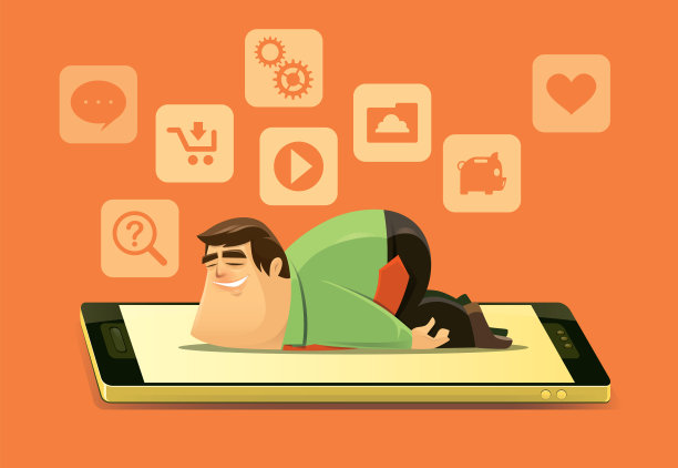 商人在智能手机上撒谎图片下载