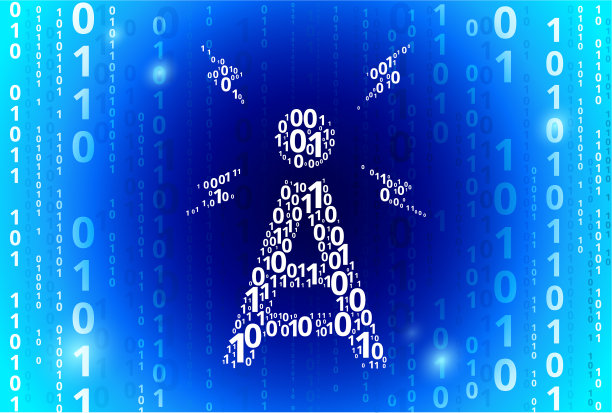 无线电天线二进制码蓝色矢量模式背景图片下载