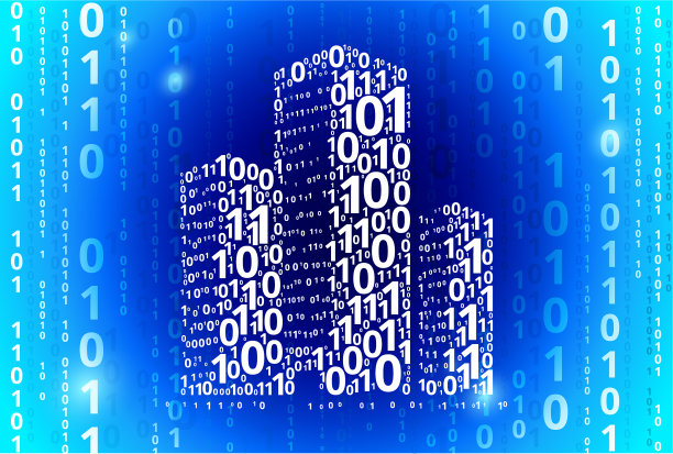 三构建二进制码蓝色矢量模式背景图片下载