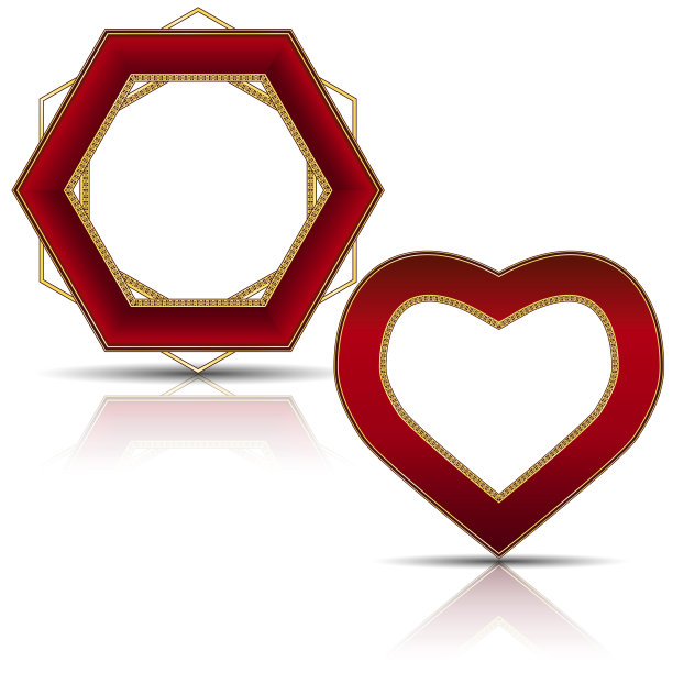框架红宝石和金色与阴影图片下载