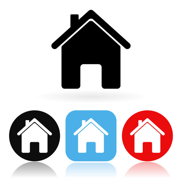 家图标。带房子的彩色图标图片下载