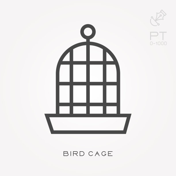 线条图标鸟笼图片下载