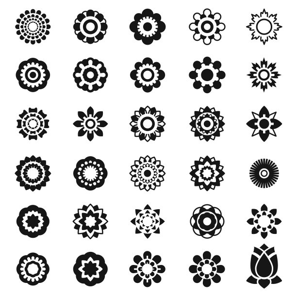 花卉设计图标集图片下载