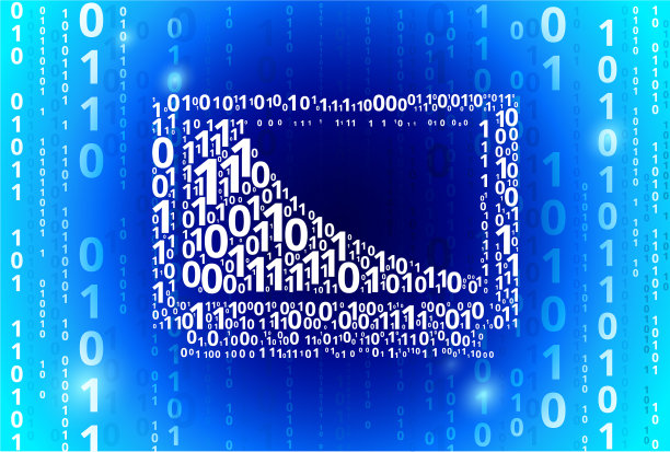 电视二进制码蓝色矢量模式背景图片下载