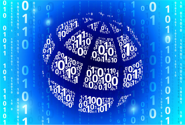 全球二进制代码蓝色矢量模式背景图片下载