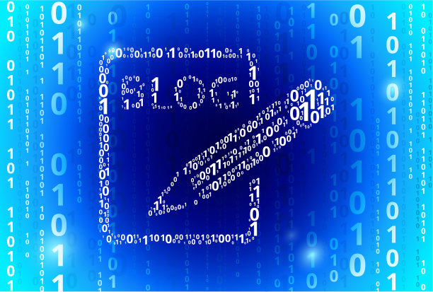 博客二进制代码蓝色矢量模式背景图片下载