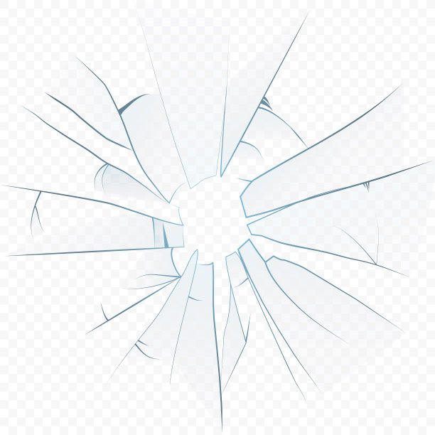 矢量破碎的现实玻璃在透明的alpha背景上。图片下载