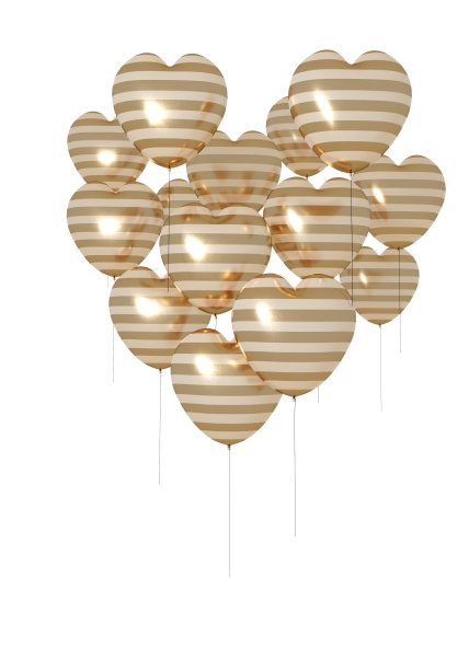 3D渲染心形球图片下载