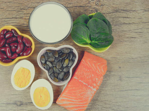 含有大量维生素d的产品。素材图片